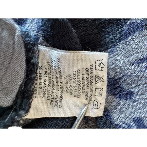 Billabong Women's Free Flowing M Top Beach Black White Floral Tie Across Chest - Picture 7 of 7